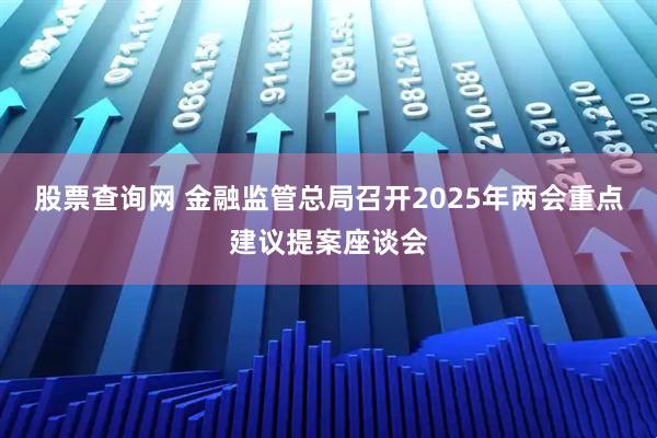 股票查询网 金融监管总局召开2025年两会重点建议提案座谈会